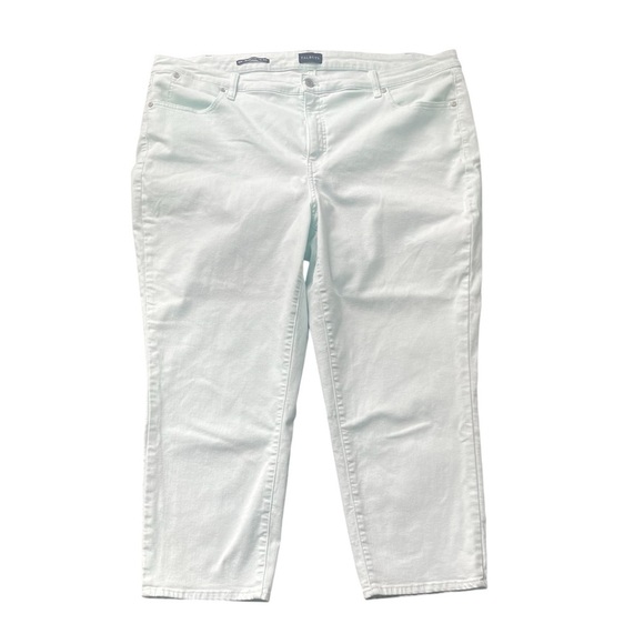 Mint Green Talbots Straight leg Crop Jeans - Picture 1 of 4